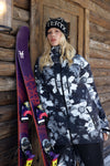 HELLYSTUDIO Printed Flower Professional Ski Shell Jacket - Unisex