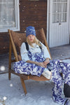 HELLYSTUDIO Blue and White Porcelain Style Ski Trousers Baggy —— Uisex