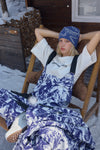 HELLYSTUDIO Blue and White Porcelain Style Ski Trousers Baggy —— Uisex