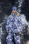 HELLYSTUDIO Blue and White Porcelain Style Ski Shell Jacket —— Uisex