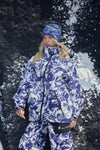 HELLYSTUDIO Blue and White Porcelain Style Ski Shell Jacket —— Uisex