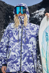 HELLYSTUDIO Blue and White Porcelain Style Ski Shell Jacket —— Uisex