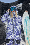 HELLYSTUDIO Blue and White Porcelain Style Ski Shell Jacket —— Uisex