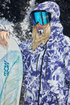 HELLYSTUDIO Blue and White Porcelain Style Ski Shell Jacket —— Uisex