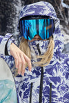 HELLYSTUDIO Blue and White Porcelain Style Ski Shell Jacket —— Uisex