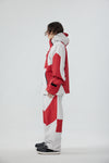 HELLYSTUDIO Grey Spliced with Red Baggy Snowboard Pants - Unisex