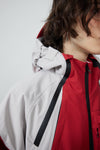 HELLYSTUDIO Grey Spliced with Red Baggy Snowboard Pants - Unisex