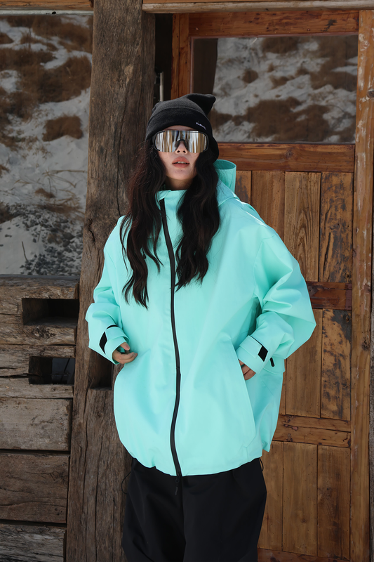 Hellystudio Futuristic Sky Blue Baggy Snow Jacket——Unisex