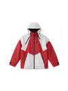 HELLYSTUDIO Grey and Red Paneling Baggy ski jacket - Unisex