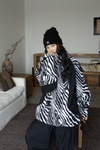 Hellystudio Zebra Print Color Block Snowboard Jacket – Unisex