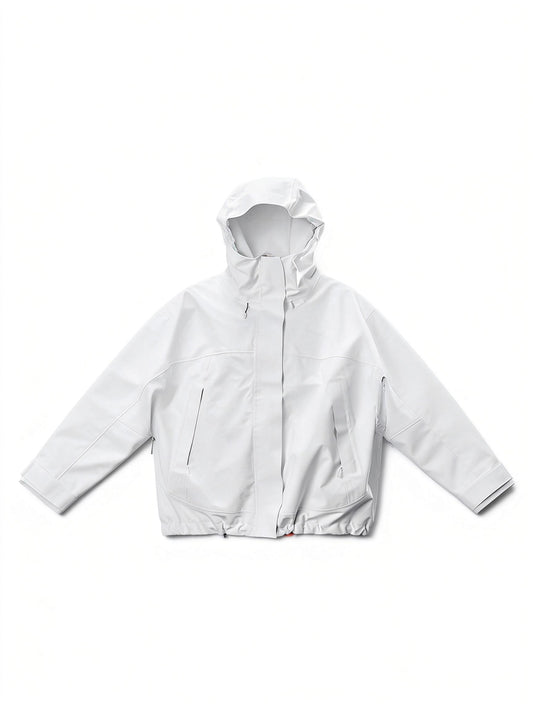 HELLYSTUDIO Professional White Baggy Snow Jacket 1.0 —— Unisex