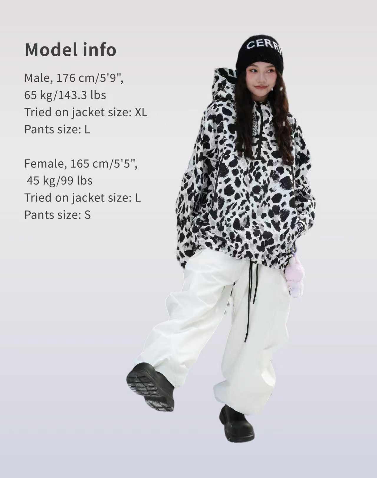 Leopard Snowboard Hoodie Jacket – 3L Waterproof | Hellystudio