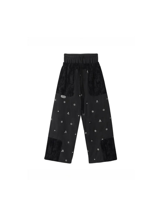 HELLYSTUDIO Starlit Sky Fleece-Lined Ski Trousers - Unisex Baggy Snow Pants