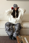 Hellystudio Zebra Print Baggy Waterproof Snow Pants Unisex