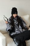 Hellystudio Zebra Print Color Block Snowboard Jacket – Unisex