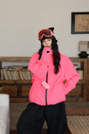 Hellystudio Cyber Neon Pink Baggy Snow Jacket——Unisex