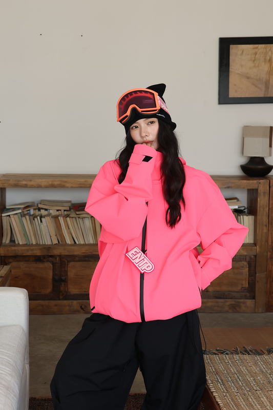 Hellystudio Cyber Neon Pink Baggy Snow Jacket——Unisex