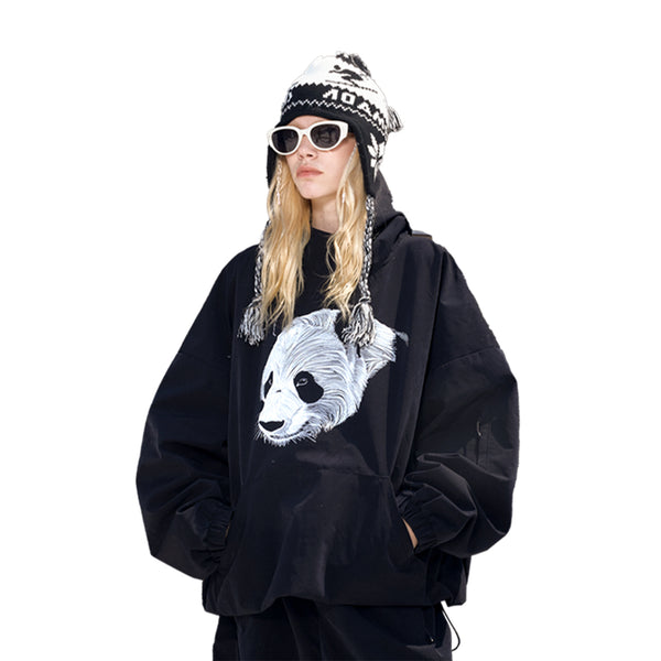 HELLYSTUDIO Panda Hood Outdoor Professional Snow Jacket