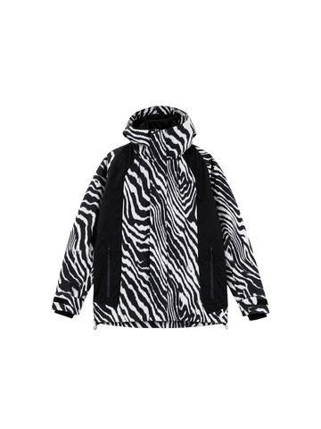 Hellystudio Zebra Print Color Block Snowboard Jacket – Unisex