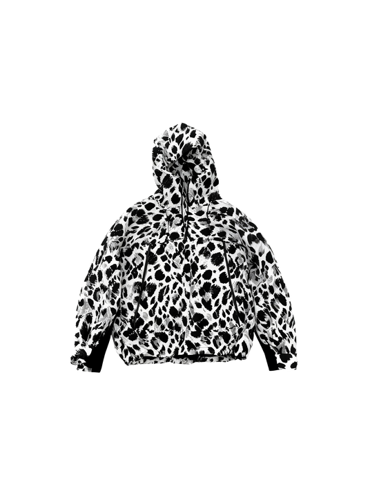 Hellystudio 3L Leopard Steeze Snow Hoodie Jacket -Unisex