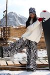 Hellystudio Zebra Print Baggy Waterproof Snow Pants Unisex
