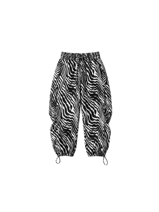 Hellystudio Zebra Print Baggy Waterproof Snow Pants Unisex
