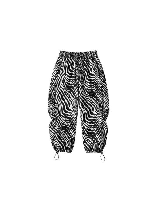 Hellystudio Zebra Print Baggy Waterproof Snow Pants Unisex