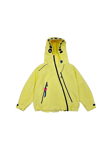 Hellystudio Creamy white and yellow 3L Snow Jacket - Unisex