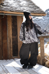 Hellystudio Zebra Print Color Block Snowboard Jacket – Unisex