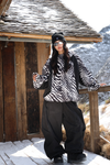 Hellystudio Zebra Print Color Block Snowboard Jacket – Unisex