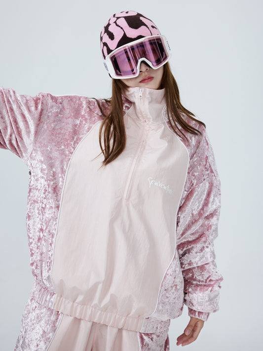 HELLYSTUDIO 3L Velvet Glitter Baggy Snowboard Pants  - Woman